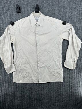 A/X Armani Exchange Men's Light Cream Long-Sleeve Dress Shirt